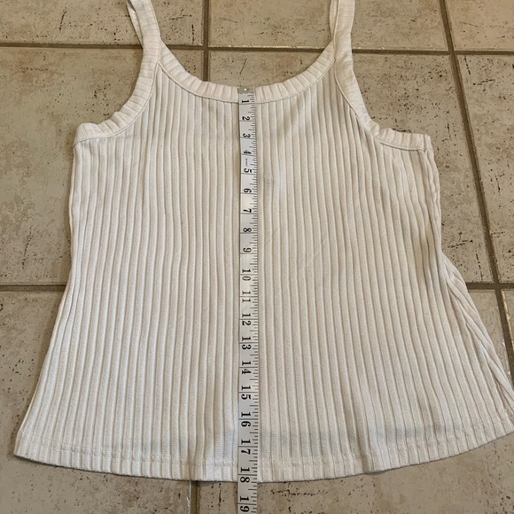 George Ribbed Tank Top Cream/Off-White Size XL - Picture 2 of 6
